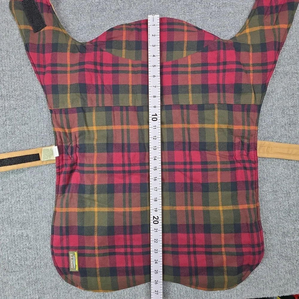 L.L.Bean Reversible Field Dog Coat Jacket XL Plaid Tan Cotton Warm‎ Outdoor